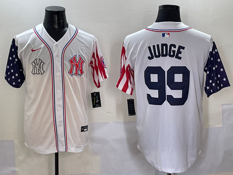 Men 2025  MLB New York Yankees #99 Judge white jersey style 13->new york yankees->MLB Jersey